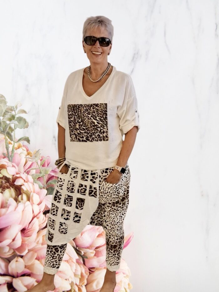 Hose + Shirt "Maggy" Leo mit Überwurf